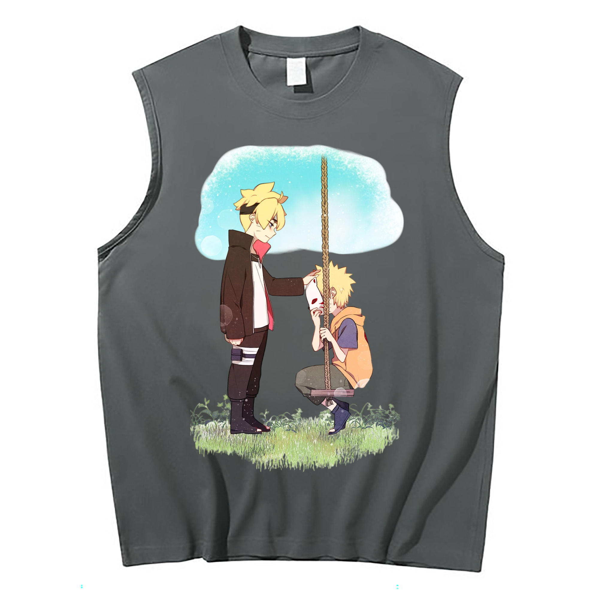 （画像用） NARUTO -ナルト- うずまき ボルト Uzumaki Boruto コットン100％タンクトップ（フロントプリント）